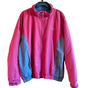 Cabelas Mens XL Reg Full Zip Fleece Lined Windbreaker Jacket‎ Red  Gray